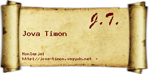 Jova Timon névjegykártya